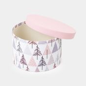 Caja de regalo de 18 x 30 cm rosada con blanco