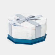 Caja de regalo de 8 x 17 cm azul con gris