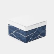 Caja de regalo de 12 x 21 cm azul con plateado
