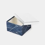 Caja de regalo de 12 x 21 cm azul con plateado