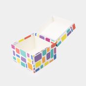 Caja de regalo de 10 x 11.5 cm cuadros multicolor