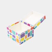 Caja de regalo de 13.5 x 16 cm formas multicolor