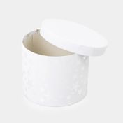 Caja de regalo de 20 x 25 cm blanca con estrellas plateadas
