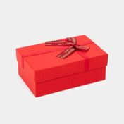 Caja de regalo de 6.4 x 17 cm roja con moño