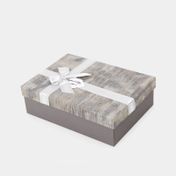 Caja de regalo de 8 x 26 cm gris con moño