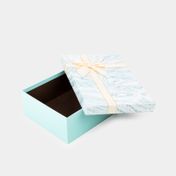 Caja de regalo de 8 x 26 cm verde tapa tipo mármol con moño