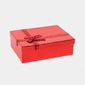 Caja de regalo de 6.7 x 23 cm roja con moño