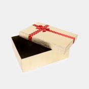 Caja de regalo de 6.5 x 24.5 cm con moño, dorada