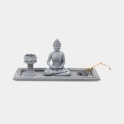 Jardín Zen de 18 x 39 cm buda con portavela y puente