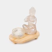 Figura de 12.4 cm buda con portavela y base