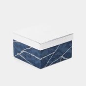 Caja de regalo de 10.5 x 18 cm azul con plateado