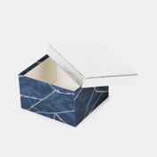 Caja de regalo de 10.5 x 18 cm azul con plateado