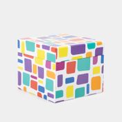 Caja de regalo de 12 x 13.5 cm cuadro multicolor