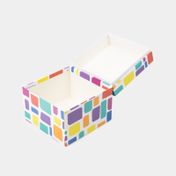 Caja de regalo de 12 x 13.5 cm cuadro multicolor