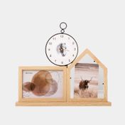 Portarretrato para 2 fotos con reloj