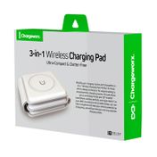 Cargador inalámbrico 3 en 1 plegable, blanco