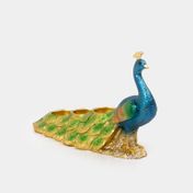 Figura de 15 cm pavo real con cola portavelas