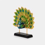 Figura de 29 cm pavo real con plumas abiertas
