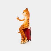 Figura de 17 cm gata con maleta de viaje