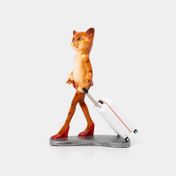 Figura de 19 cm gata con maleta de viaje