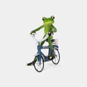 Figura de 17 cm rana en bicicleta