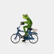 Figura de 17 cm rana en bicicleta