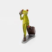 Figura de 18.5 cm rana con maleta