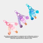 Llavero de 6.5 cm corazones degrade con cascabel (surtido)