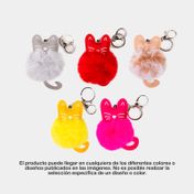 Llavero de 10 cm pompón gato (surtido)
