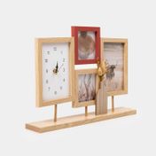 Portarretrato para 3 fotos con reloj