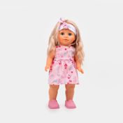 Muñeca de 40 cm con vestido canta y camina