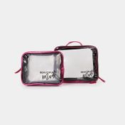 Set de cosmetiqueras x 2 piezas, fucsia