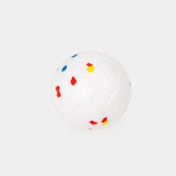 Pelota para perro, blanca con manchas
