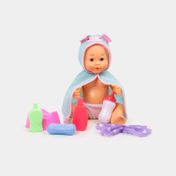 Bebe de 35 cm con bata de baño y accesorios x 6 piezas