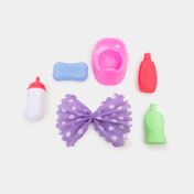 Bebe de 35 cm con bata de baño y accesorios x 6 piezas