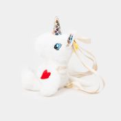 Morral de 35 x 30 cm unicornio, blanco