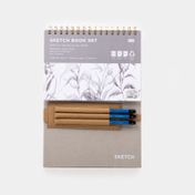 Cuaderno A4 para boceto con 3 lápices grafito