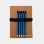 Cuaderno para bocetos con 5 lápices de grafito