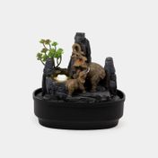 Fuente decorativa de 20.5 x 25.5 cm elefantes con plantas