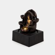Fuente decorativa de 25.9 cm Buda con 4 vasijas y luz