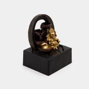 Fuente decorativa de 25.6 cm Ganesha dorado con vasijas y luz
