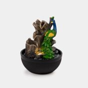 Fuente decorativa de 25 x 21 cm pavo real con luz