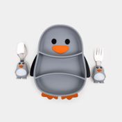 Set de vajilla infantil pingüino x 3 piezas