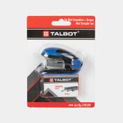 Cosedora mini para 12 hojas con ganchos, azul
