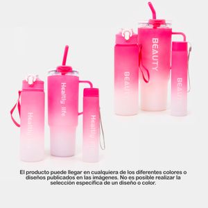 Set de botellas x 3 unidades, rosado (surtido)