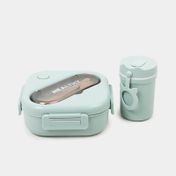 Portacomidas de 1300 ml + recipiente de 330ml y cubiertos, verde menta