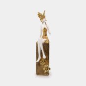 Figura de 34 cm mujer sentada con flor, plumas