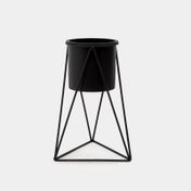 Soporte metálico de 24 cm con maceta
