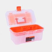 Caja de 20 x 40 cm para herramientas, transparente y naranja