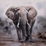 Cuadro decorativo de 60 x 80 cm elefante